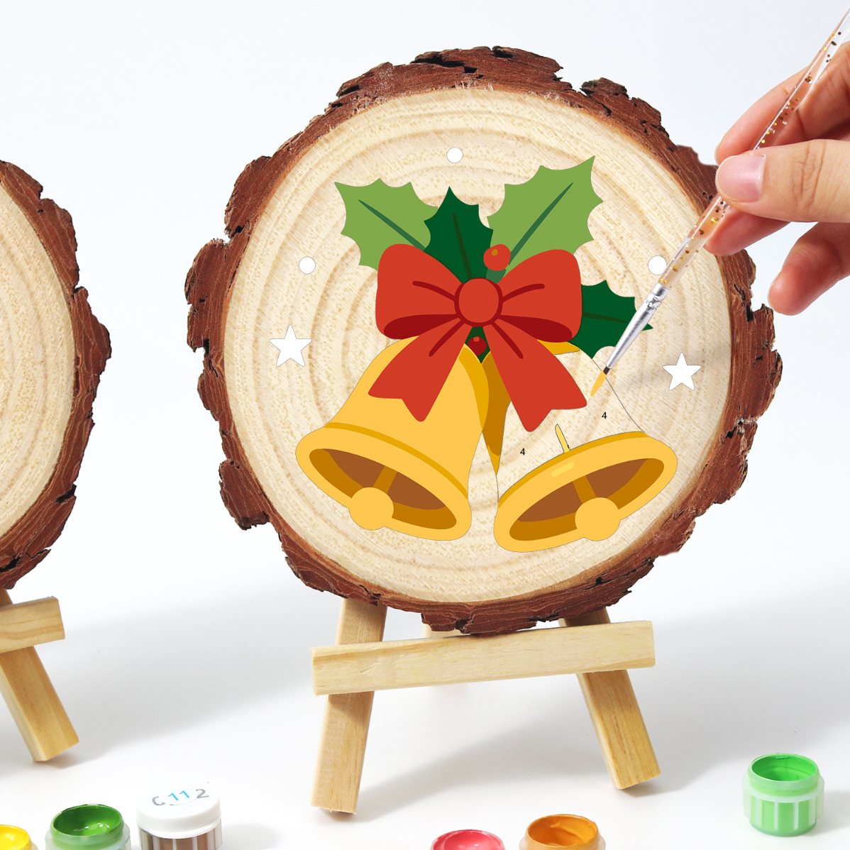 Schilder op Nummer Boomschijf - Kerstbellen