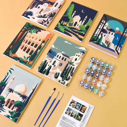 6 Mini Paintings | Prachtige Landschappen set