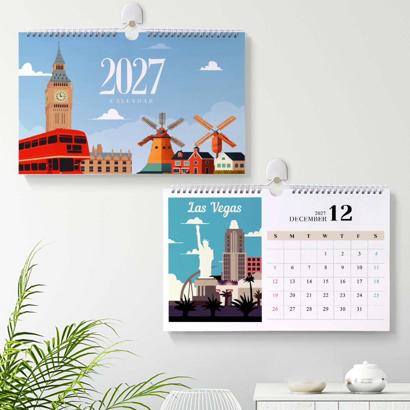 2027 Schilderen op Nummer kalender | Beroemde monumenten editie