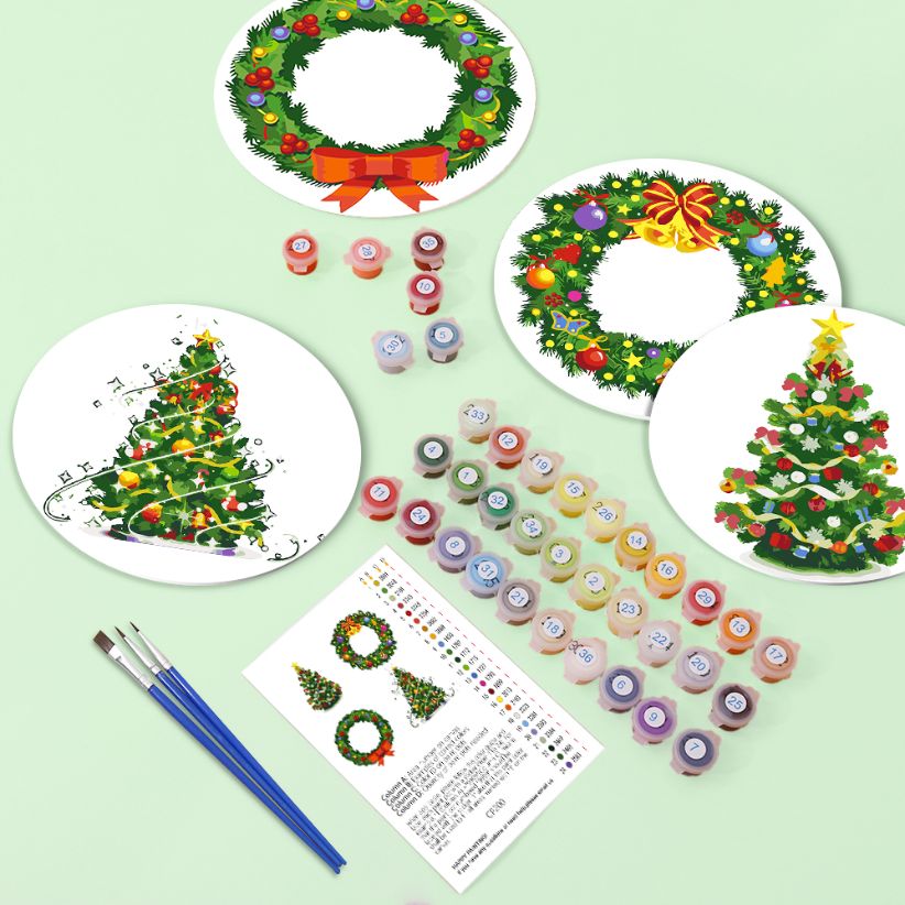 Schilderen op Nummer - Kerst Placemats | 4 Stuks