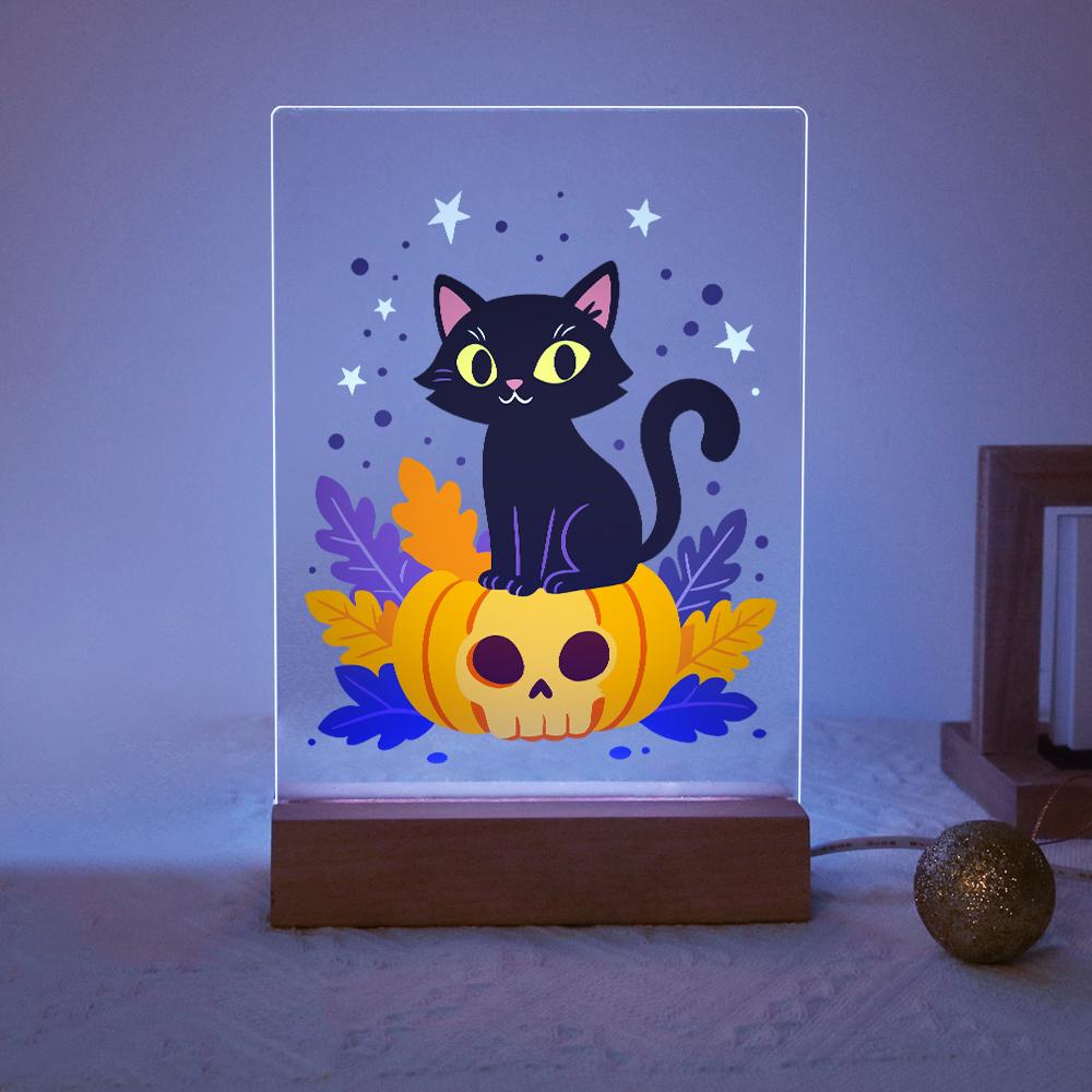Schilder op Nummer Halloween Lamp - Pompoenkat