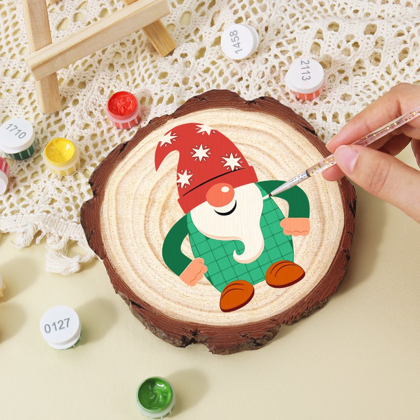 Schilder op Nummer Boomschijf - Kerstkabouter