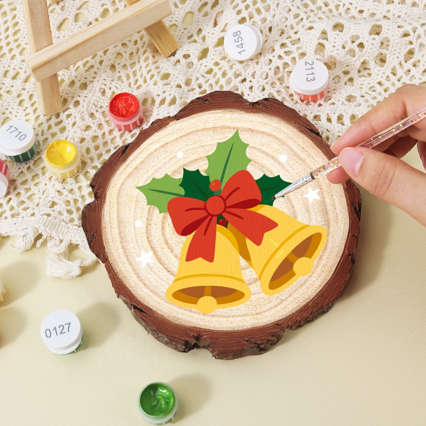 Schilder op Nummer Boomschijf - Kerstbellen