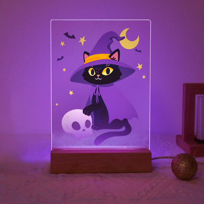 Schilder op Nummer Halloween Lamp - Heksenkat