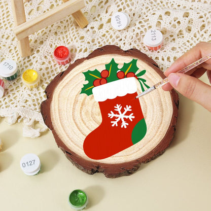 Schilder op Nummer Boomschijf - Kerstkous