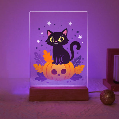 Schilder op Nummer Halloween Lamp - Pompoenkat
