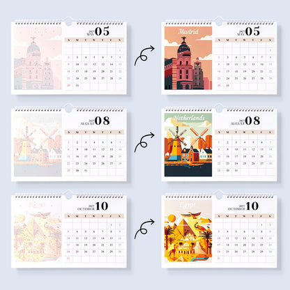 2027 Schilderen op Nummer kalender | Beroemde monumenten editie