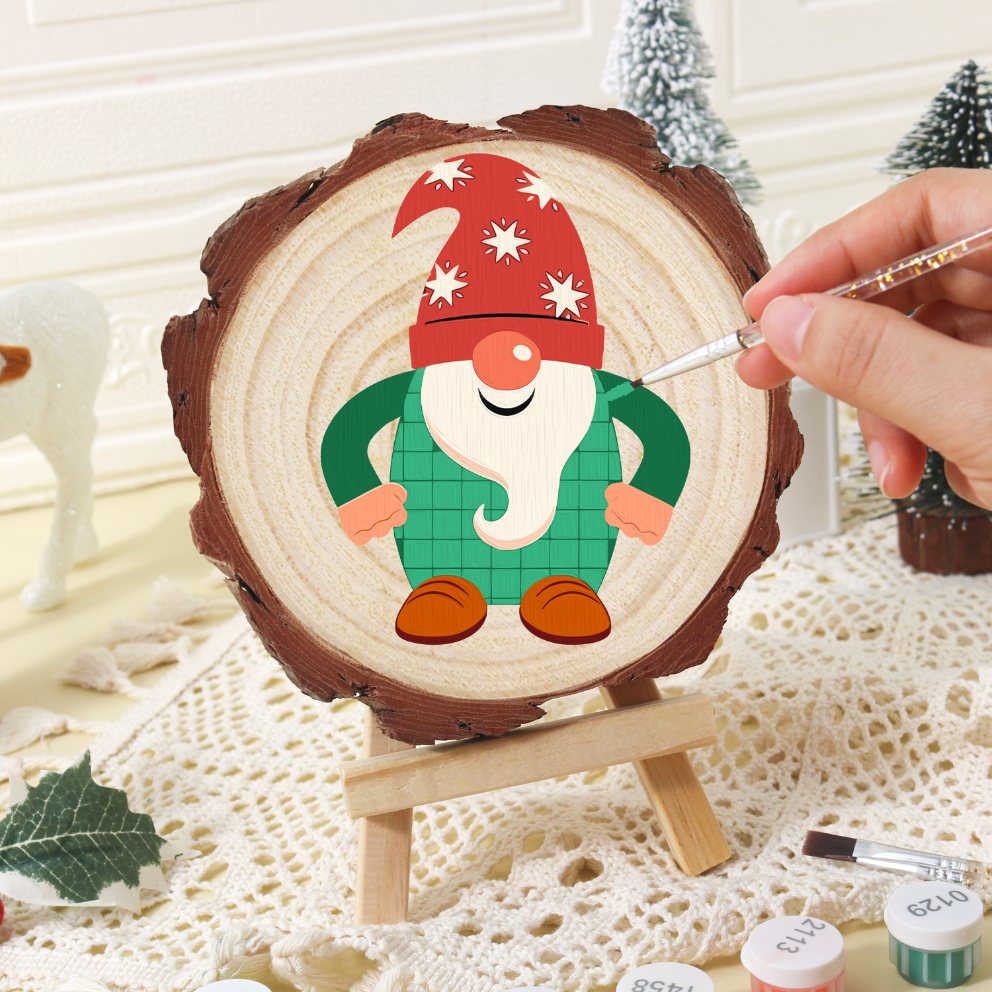 Schilder op Nummer Boomschijf - Kerstkabouter
