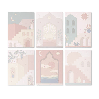 6 Houten Plaat Mini Paintings – Woestijndeuren Set