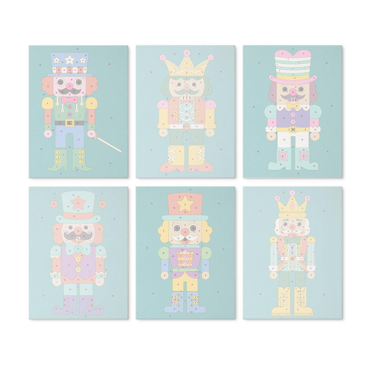 6 Houten Plaat Mini Paintings – Notenkraker Set