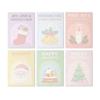 6 Houten Plaat Mini Paintings – Kerstwensen Set