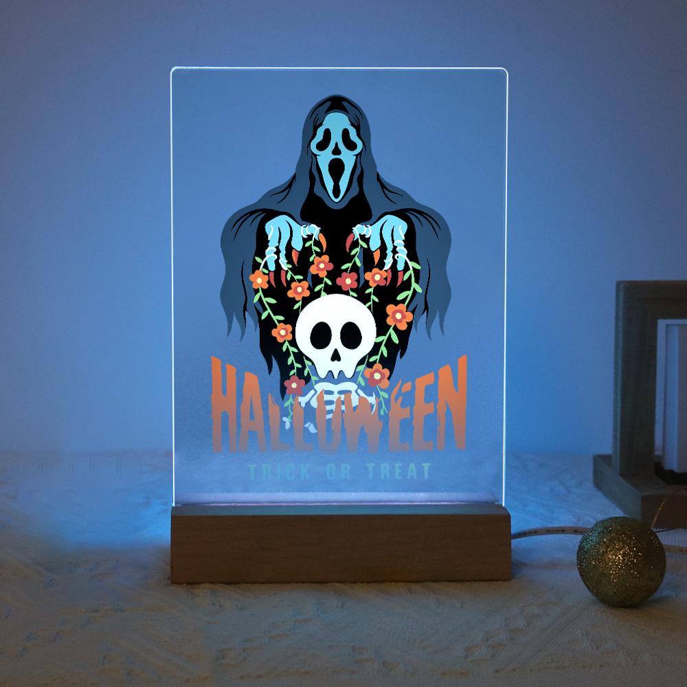Schilder op Nummer Halloween Lamp - Vervloekte Schedel