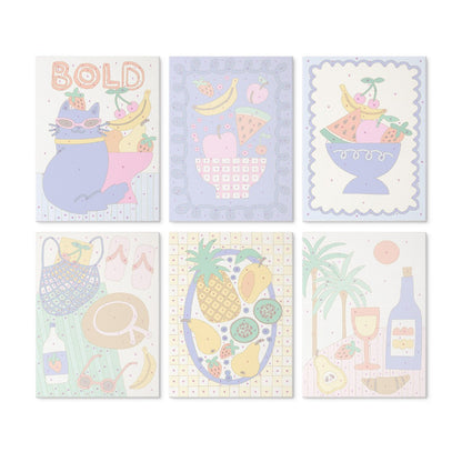 6 Houten Plaat Mini Paintings – Tropische Vakantie Set