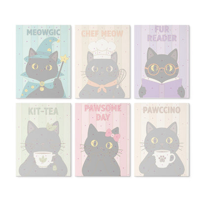 6 Houten Plaat Mini Paintings – Koffie & Snorharen Set