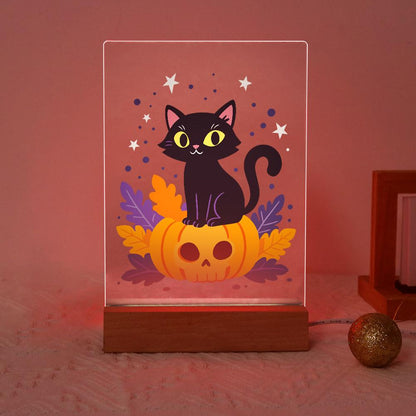 Schilder op Nummer Halloween Lamp - Pompoenkat