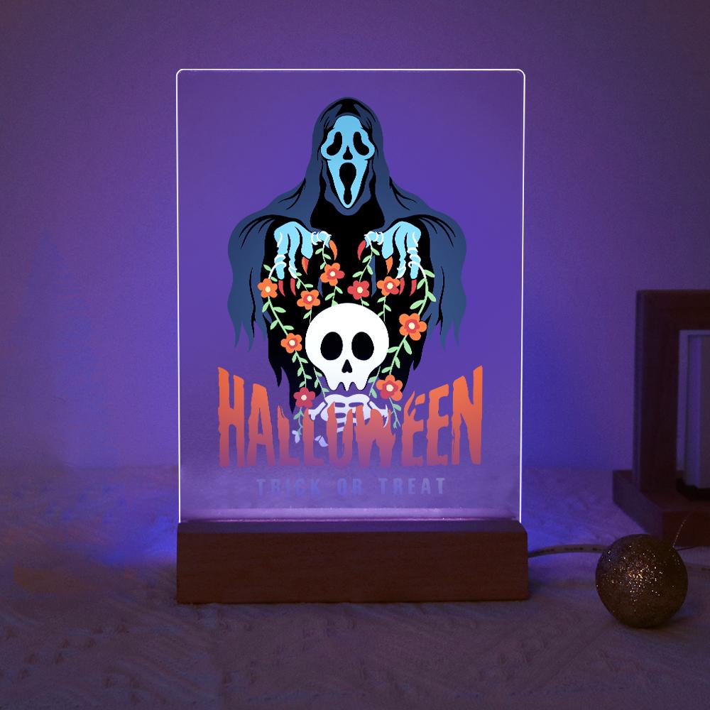 Schilder op Nummer Halloween Lamp - Vervloekte Schedel