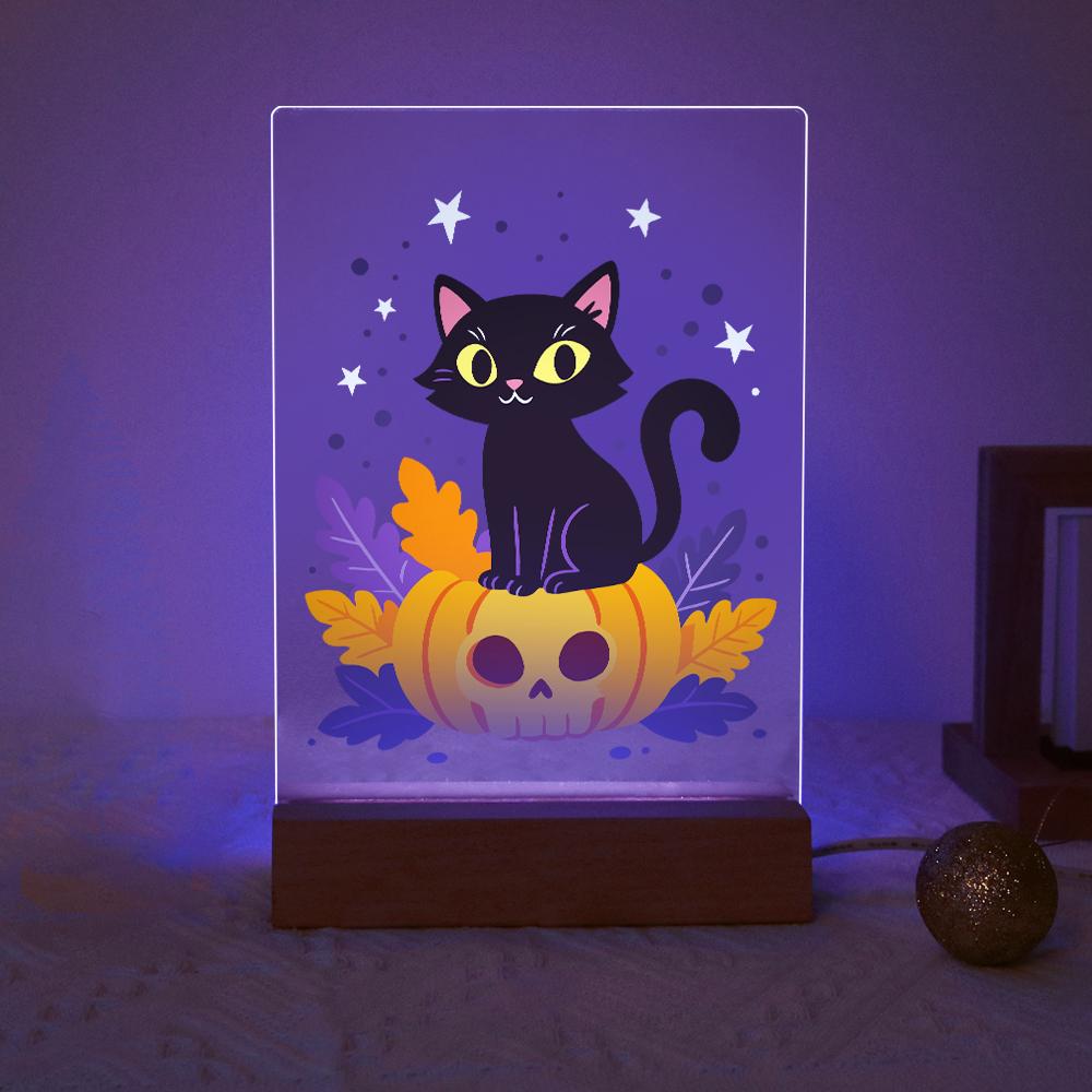 Schilder op Nummer Halloween Lamp - Pompoenkat
