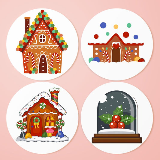 Schilder Op Nummers - Schilderen op Nummer - 4 Placemats | Kerst set