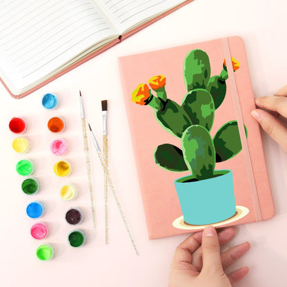 Schilder op Nummer Notitieboek - Cactus | 2 Kleuren