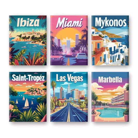 Schilder Op Nummers - 6 Mini Paintings | Reisposter set