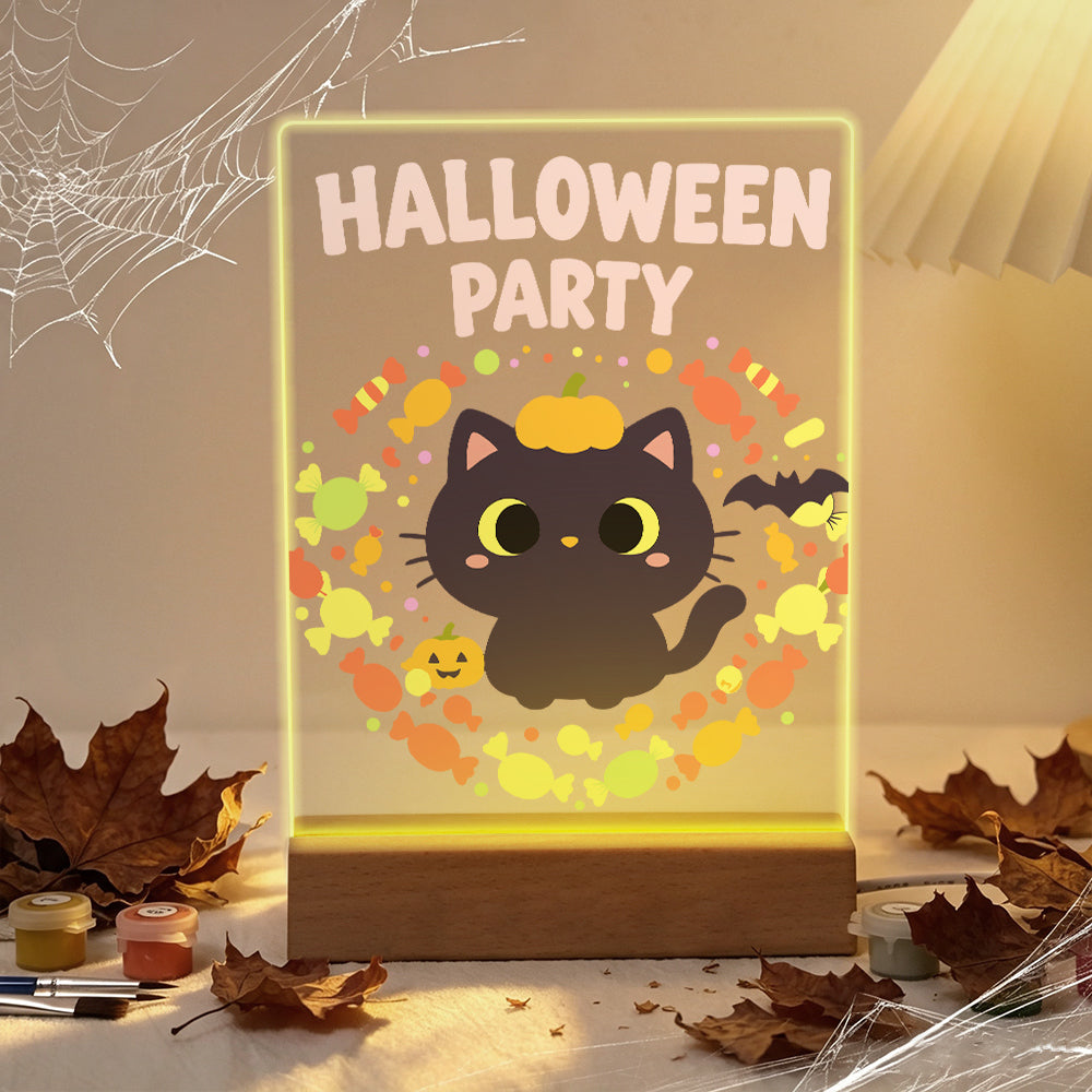 Schilder op Nummer Halloween Lamp - Pompoenpootjes
