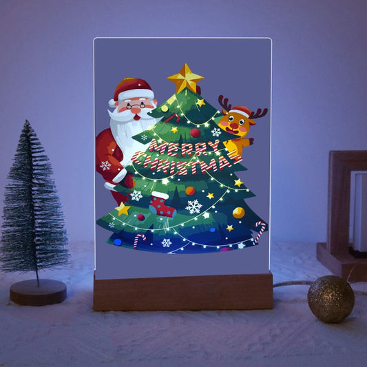Schilder Op Nummers - Schilder op Nummer Kerstlamp | Kerstman en rendier bij de boom