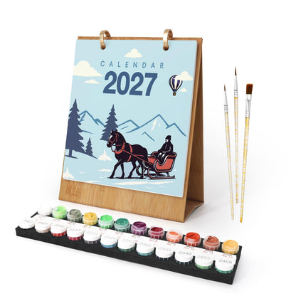 2027 Schilderen op Nummer Bureaukalender – Vintage Reizen Editie