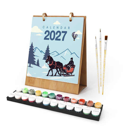 2027 Schilderen op Nummer Bureaukalender – Vintage Reizen Editie