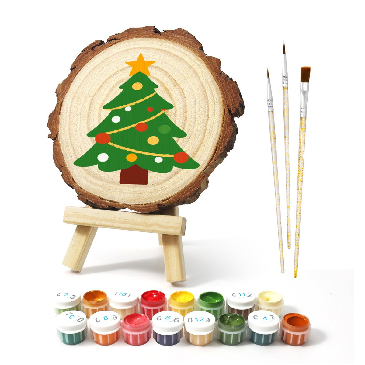 Schilder op Nummer Boomschijf - Kerstboom - Schilder Op Nummers