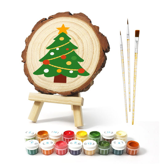 Schilder op Nummer Boomschijf - Kerstboom - Schilder Op Nummers