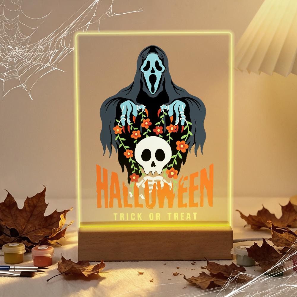 Schilder op Nummer Halloween Lamp - Vervloekte Schedel