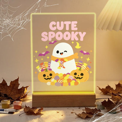Schilder op Nummer Halloween Lamp - Schattige Geest