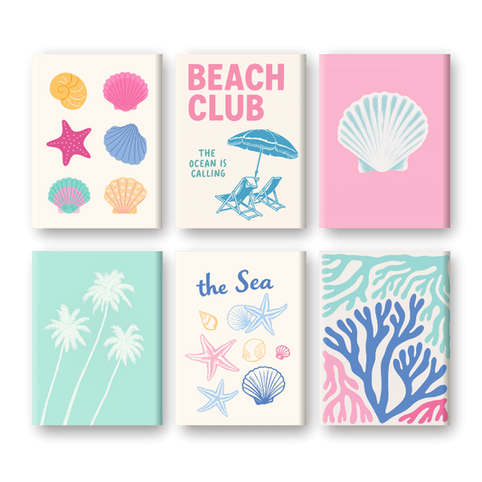 Schilder Op Nummers - 6 Mini Paintings | Beach Club set