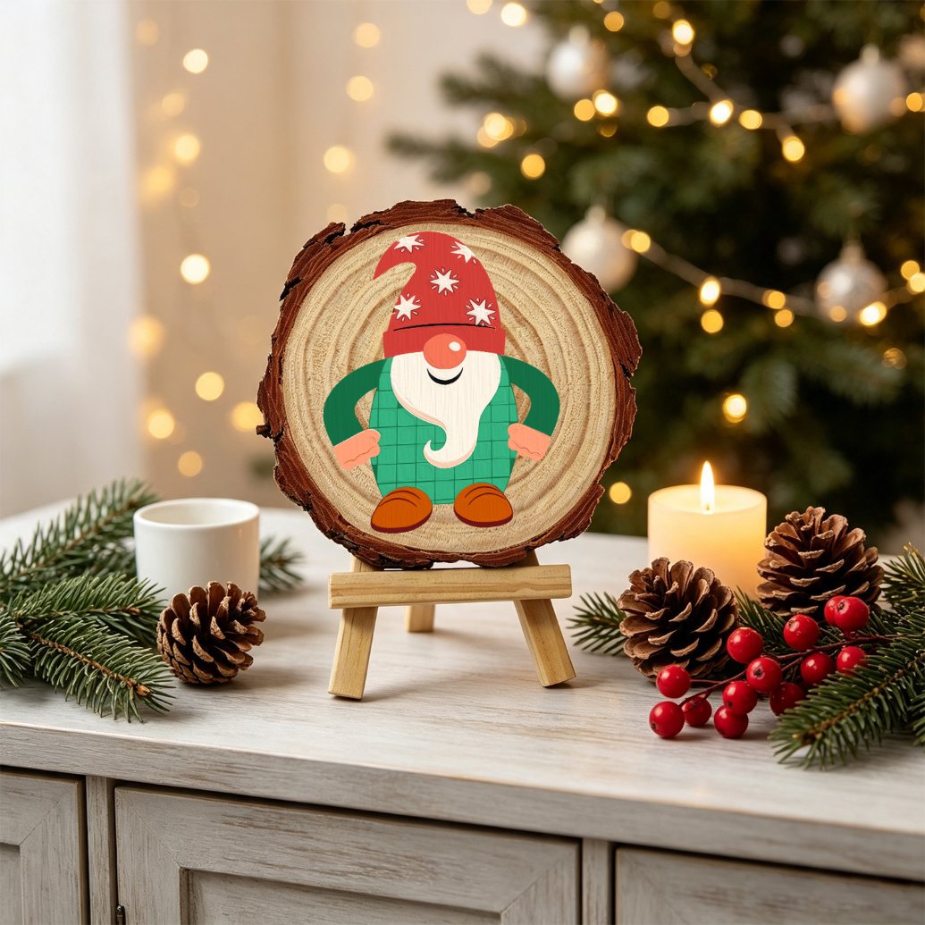 Schilder op Nummer Boomschijf - Kerstkabouter