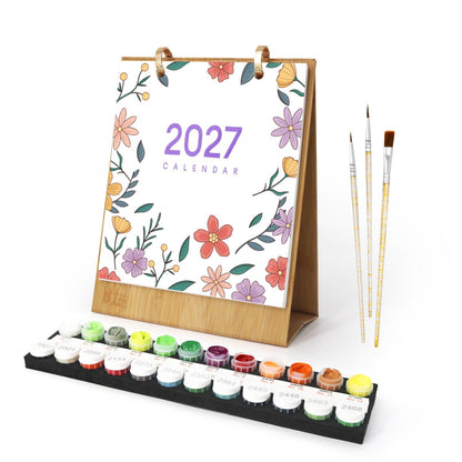 2027 Schilderen op Nummer Bureaukalender – Bloemen Editie