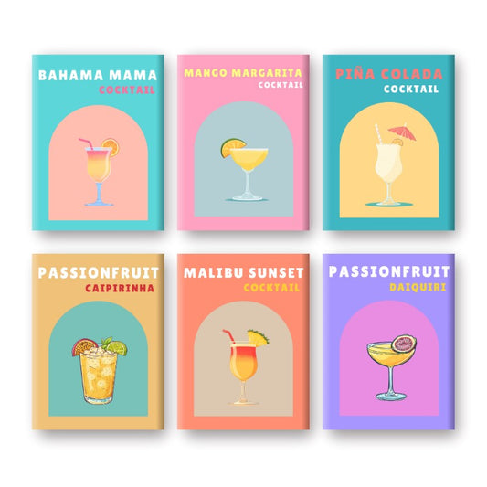 Schilder Op Nummers - 6 Mini Paintings | Tropische Cocktail set