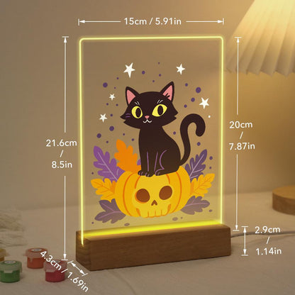 Schilder op Nummer Halloween Lamp - Pompoenkat