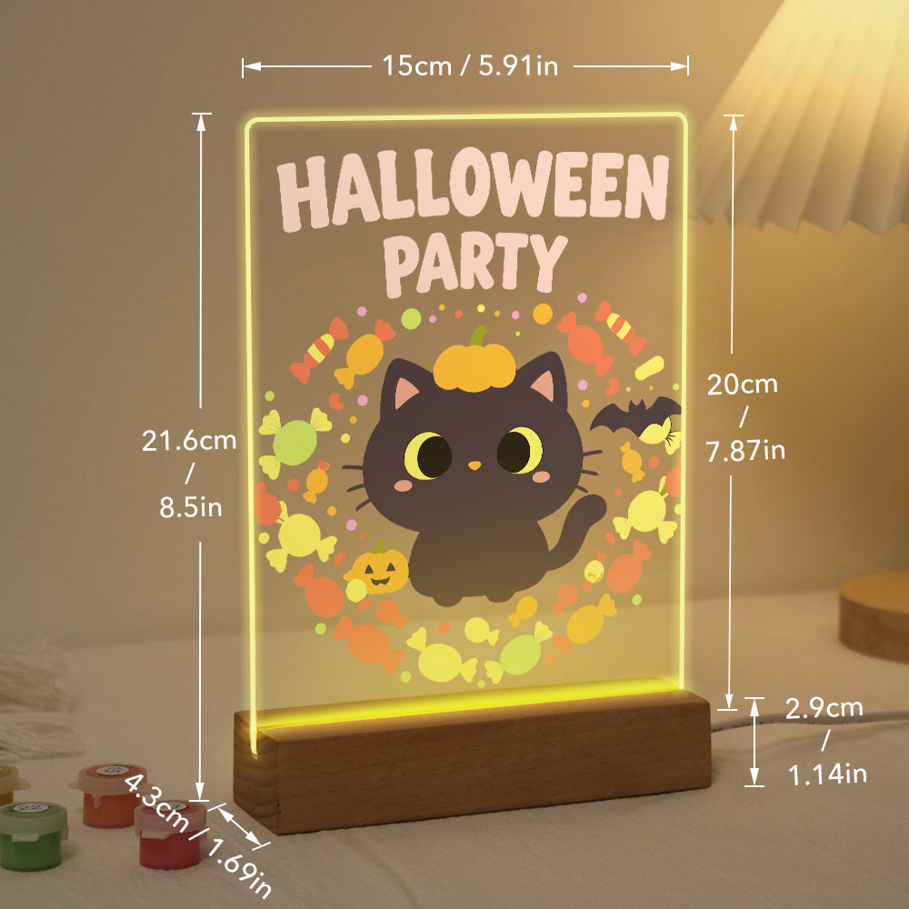 Schilder op Nummer Halloween Lamp - Pompoenpootjes