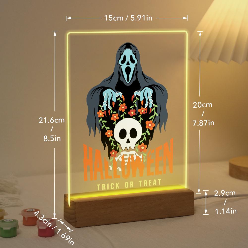 Schilder op Nummer Halloween Lamp - Vervloekte Schedel