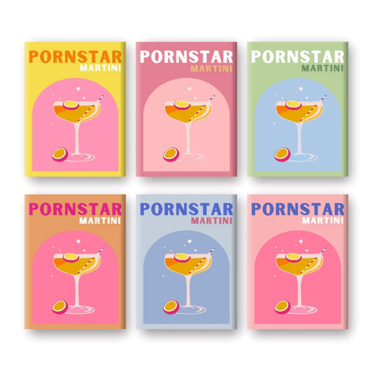 Schilder Op Nummers - 6 Mini Paintings | Passion Fruit Martini Cocktail set