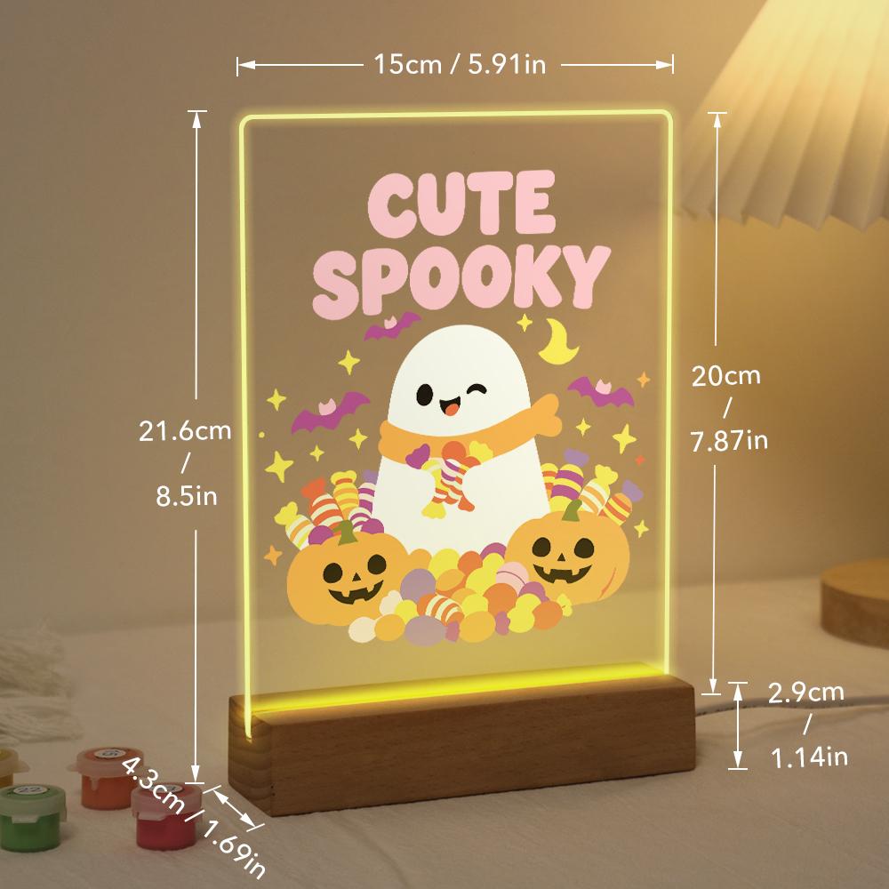 Schilder op Nummer Halloween Lamp - Schattige Geest