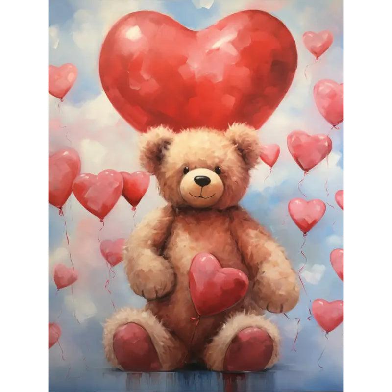 Schilder Op Nummers - Teddybeer met hart