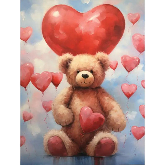 Schilder Op Nummers - Teddybeer met hart