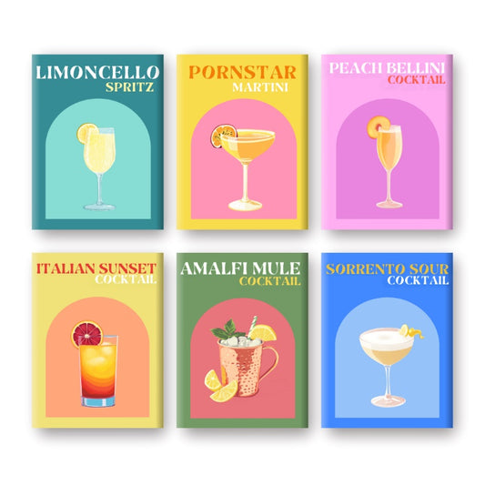 Schilder Op Nummers - 6 Mini Paintings | Italiaanse zomer Cocktail set
