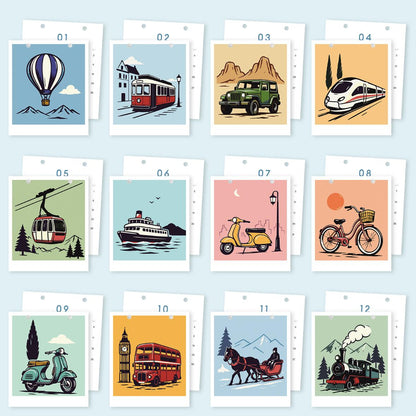 2027 Schilderen op Nummer Bureaukalender – Vintage Reizen Editie