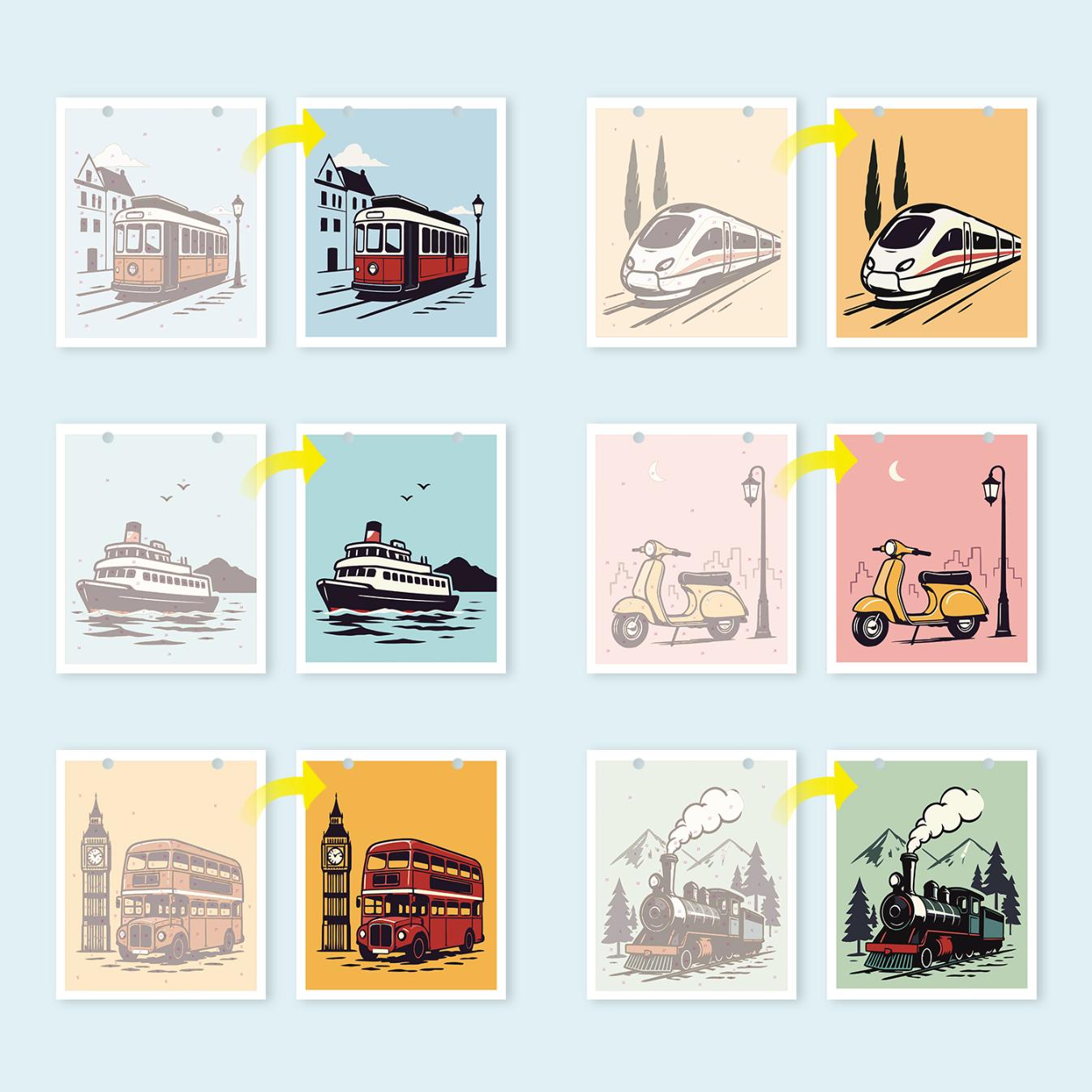 2027 Schilderen op Nummer Bureaukalender – Vintage Reizen Editie