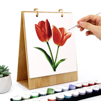 2026 Schilderen op Nummer Bureaukalender – Bloemen Editie