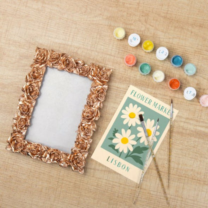 Mini Painting met Fotolijst – Bloemenmarkt Lissabon