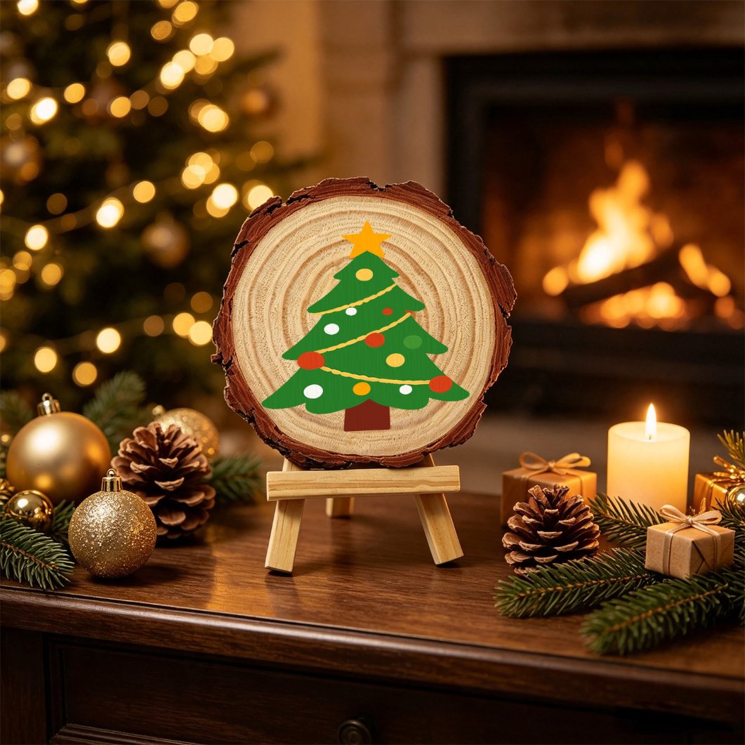 Schilder op Nummer Boomschijf - Kerstboom