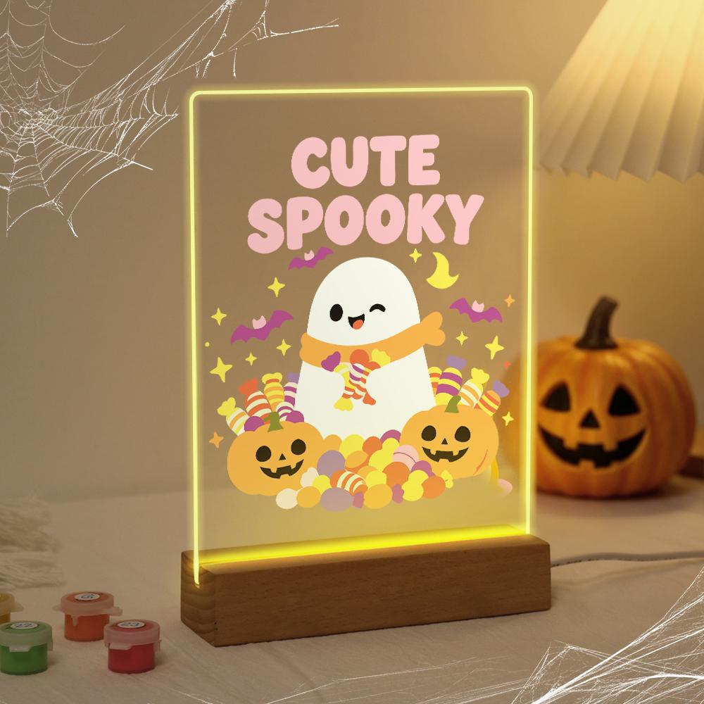 Schilder op Nummer Halloween Lamp - Schattige Geest